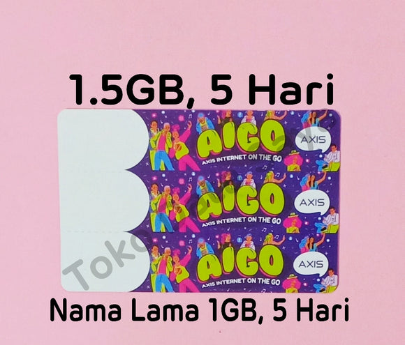 Voucher Kuota Data Axis Aigo 3.5GB, 5 Hari Jawa Bali Nusra