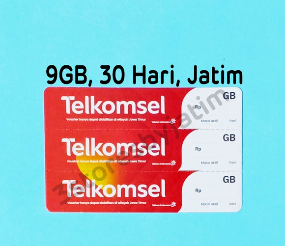 Voucher Kuota Data Telkomsel 9GB, 30 Hari (New Kuota 11GB)