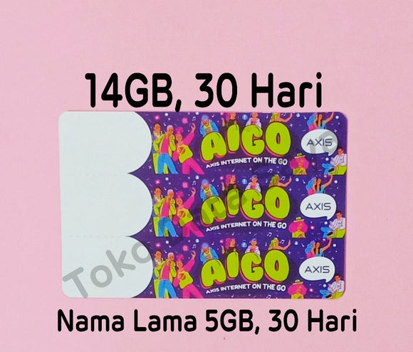 Voucher Kuota Data Axis Aigo 14Gb, 28 Hari