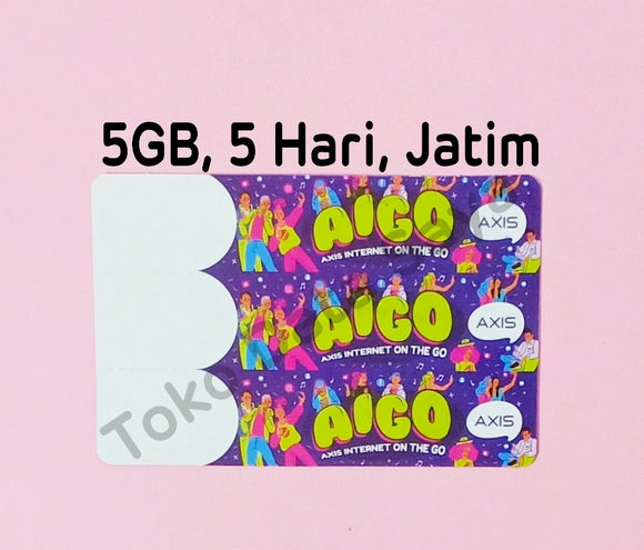 Voucher Kuota Data Axis Aigo 6.5GB, 5 Hari JATIM