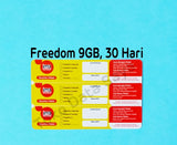 Voucher Kuota Data Indosat Freedom Internet 9GB 30HR