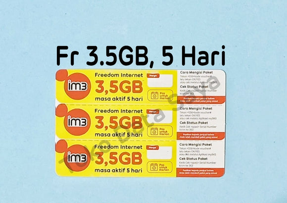 Voucher Kuota Data Indosat Freedom 3.5GB, 5 Hari