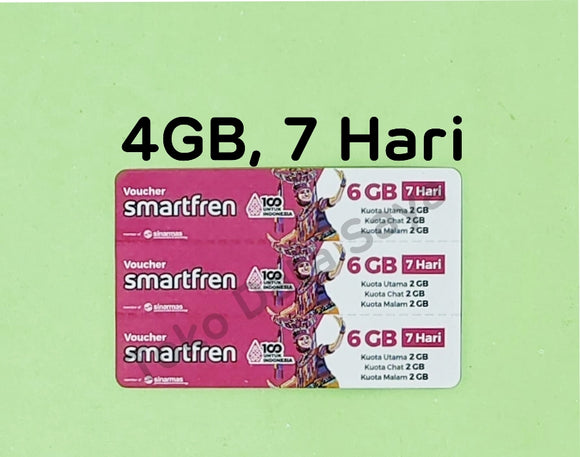 Voucher Kuota Data Smartfren 6GB, 7 Hari